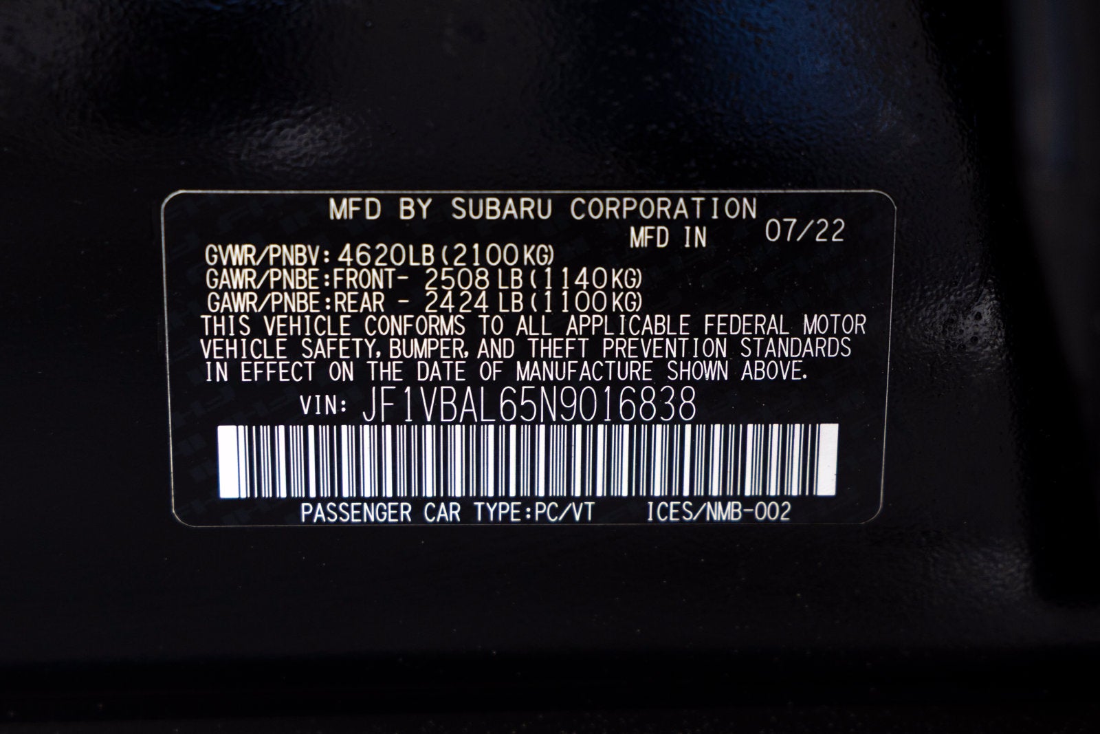 2022 Subaru WRX Limited