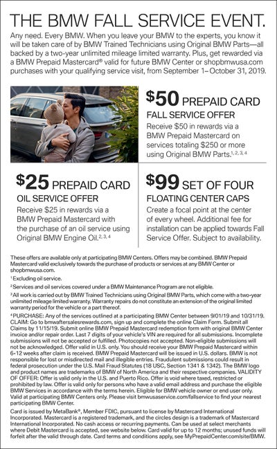 BMW Service & Parts Specials | BMW Service Center